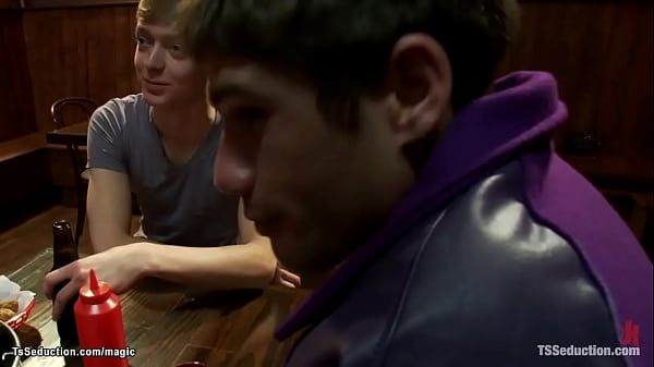 Trans tie and fuck two althletes