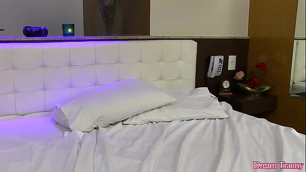 Lustful Tranny Amanda Fialho Jerks off While Dildo Fucking