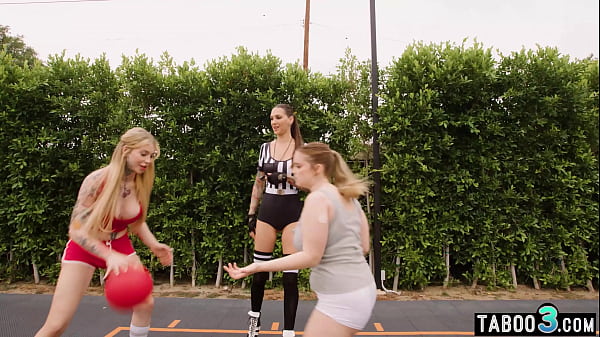 Tranny Gracie Jane fucking the referee Rocky Emerson and her big boobed GF