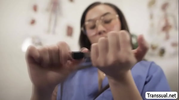 Aroused TS gets ass fucked by her doctor
