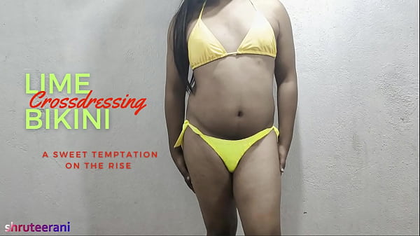 LIME BIKINI – CROSSDRESSING BY INDIAN SHEMALE – PART 1