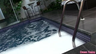 Dusky Tgirl Adrielhy Bronze Sits Her Ass on a Rubber Cock